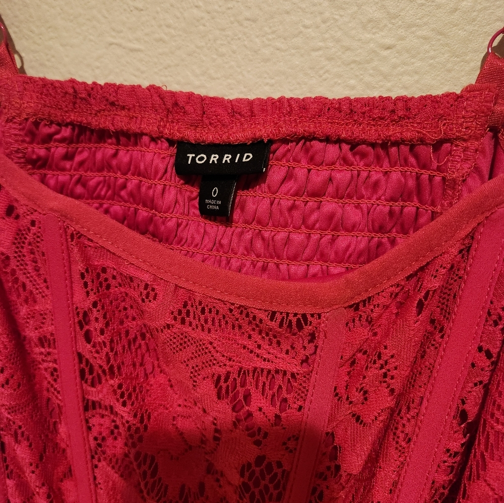 Torrid Fuchsia Lace Camisole - Picture 3 of 3